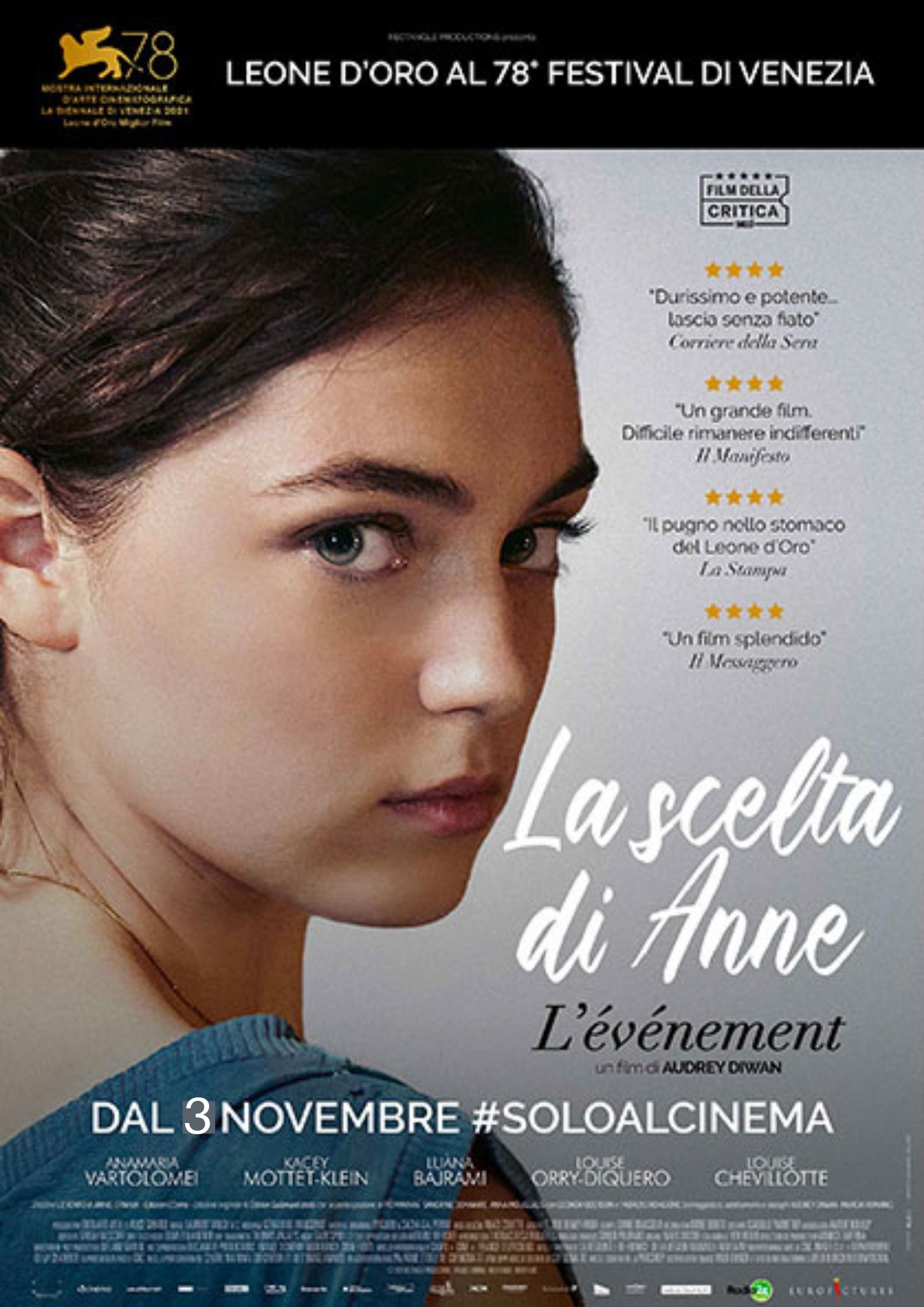 LA SCELTA DI ANNE – L’Événement