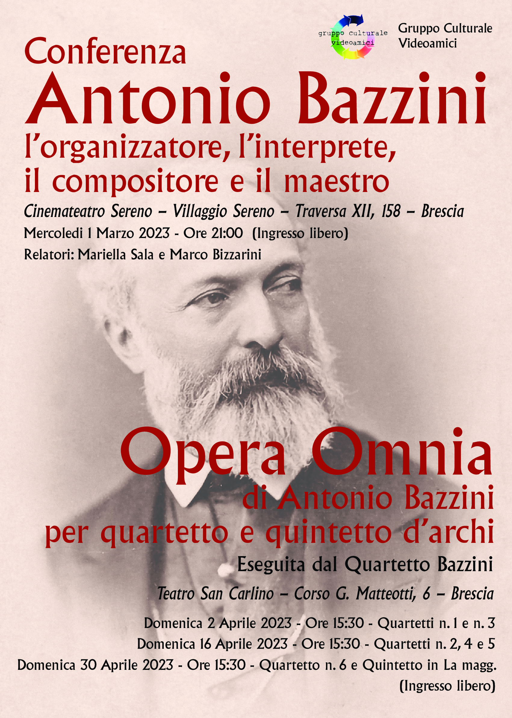 ANTONIO BAZZINI CONFERENZA – VILLAGGIO SERENO CAPITALE DELLA CULTURA DI BRESCIA